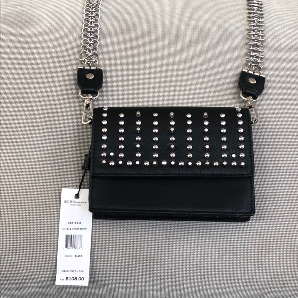 BCBGeneration Sheila Crossbody Black with Silver